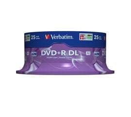 Verbatim двухслойный DVD+R 8.5GB 8X Матовый серебристый 25pk Штырь- 43757 цена и информация | USB накопители | kaup24.ee