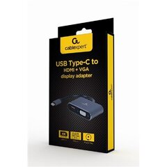 Cablexpert A-USB3C-HDMIVGA-01 цена и информация | Адаптеры и USB-hub | kaup24.ee