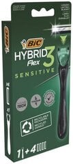 Бритвы BIC Hybrid Flex 3 Sensitive, 1+4 шт. цена и информация | Средства для бритья | kaup24.ee