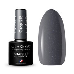 Стойкий гибридный лак для ногтей Claresa Grey 218, 5 г цена и информация | Лаки для ногтей, укрепители для ногтей | kaup24.ee