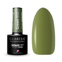 Стойкий гибридный лак для ногтей Claresa Green 802, 5 г цена и информация | Лаки для ногтей, укрепители для ногтей | kaup24.ee