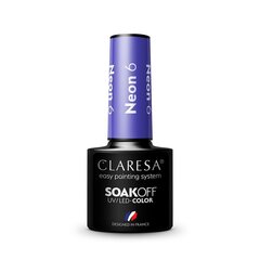 Стойкий гибридный лак для ногтей Claresa Neon 6, 5 г цена и информация | Лаки для ногтей, укрепители для ногтей | kaup24.ee