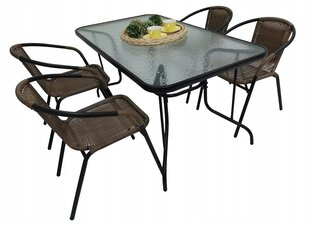Комплект уличной мебели Dinner 120/4, коричневый/черный цена и информация | Комплекты уличной мебели | kaup24.ee