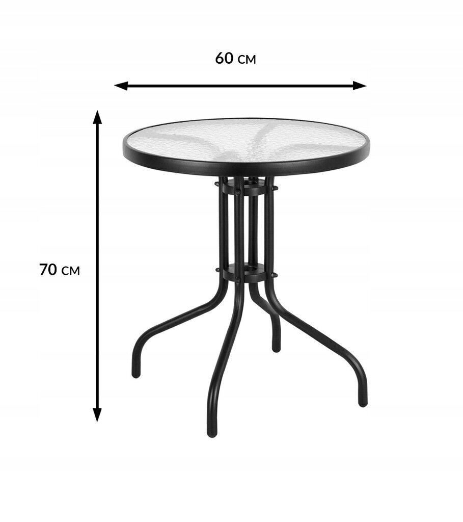 Välimööbli komplekt Coffee Round 60/2, must hind ja info | Aiamööbli komplektid | kaup24.ee