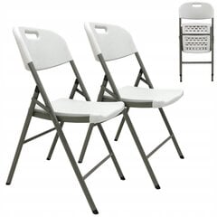 Набор из 2 складных садовых стульев Party, белый цена и информация | Садовые стулья, кресла, пуфы | kaup24.ee