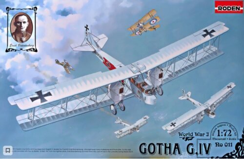 Liimimismudel Roden 011 Gotha G.IV 1/72 hind ja info | Liimitavad mudelid | kaup24.ee