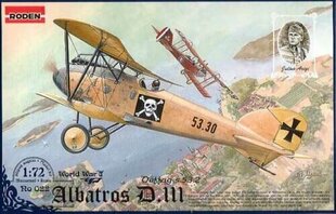 Liimimismudel Roden 022 Albatros D.III Oeffag s.53 1/72 hind ja info | Liimitavad mudelid | kaup24.ee