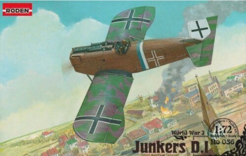 Liimimismudel Roden 036 Junkers D.I late 1/72 цена и информация | Liimitavad mudelid | kaup24.ee