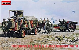 Liimimismudel Roden 713 FWD Model B 3-tonni ja 8-tolline haubits BL Mk.Vi 1/72 цена и информация | Склеиваемые модели | kaup24.ee