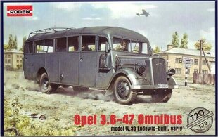 Склеиваемая модель Roden 720 Opel Blitz Omnibus модель W39 Ludewig (Essen) 1/72 цена и информация | Склеиваемые модели | kaup24.ee