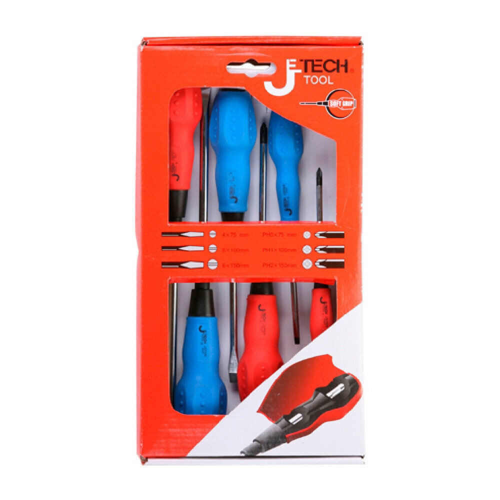 Kruvikeeraja Komplekt Jetech Tool 4x75, 5x10, 6x125 mm (6 pcs) цена и информация | Käsitööriistad | kaup24.ee