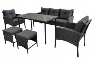 Комплект мебели для сада Capri 145 см Silver / Light Grey Dallas Light Grey / Grey 6+1 цена и информация | Комплекты уличной мебели | kaup24.ee