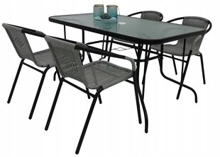 Комплект уличной мебели Cyprus Rectangle/O 120/4, серый/черный цена и информация | Комплекты уличной мебели | kaup24.ee