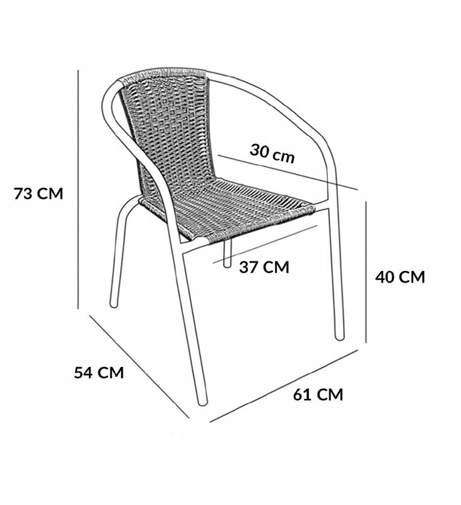 Välimööbli komplekt Cyprus Rectangle/O 120/4, hall/must цена и информация | Aiamööbli komplektid | kaup24.ee