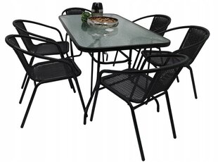 Комплект уличной мебели Cyprus Rectangle/O 120/6, черный цена и информация | Комплекты уличной мебели | kaup24.ee