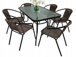 Комплект уличной мебели Cyprus Rectangle/O 120/6, коричневый/черный цена и информация | Комплекты уличной мебели | kaup24.ee