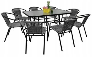 Комплект уличной мебели Cyprus Rectangle 140/8, серый/черный цена и информация | Комплекты уличной мебели | kaup24.ee