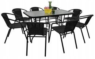Комплект уличной мебели Cyprus Rectangle/O 140/8, черный цена и информация | Комплекты уличной мебели | kaup24.ee
