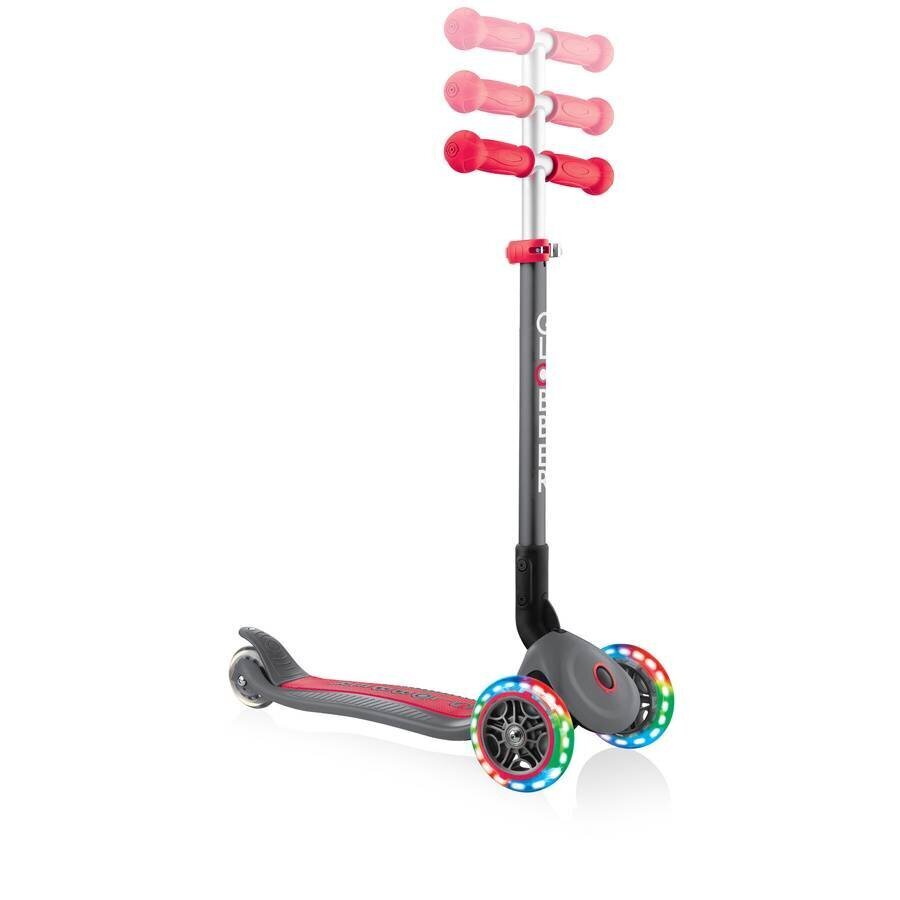 Tõukeratas Globber Primo Foldable lights / Grey Red hind ja info | Tõukerattad | kaup24.ee