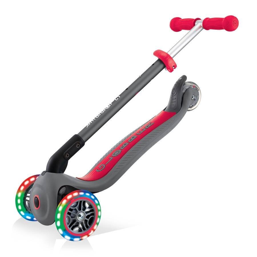 Tõukeratas Globber Primo Foldable lights / Grey Red hind ja info | Tõukerattad | kaup24.ee