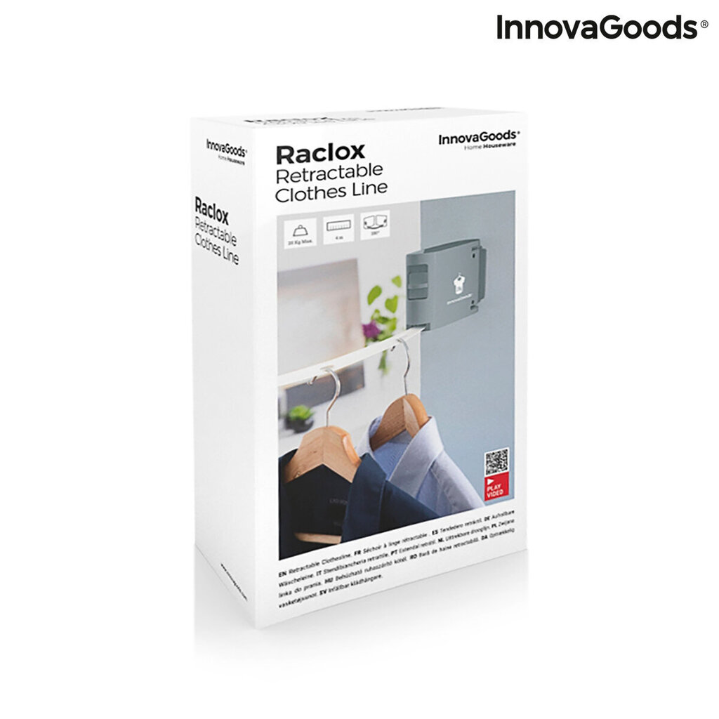 Väljatõmmatav pesukuivatusnöör Raclox InnovaGoods hind ja info | Pesukuivatusrestid ja aksessuaarid | kaup24.ee