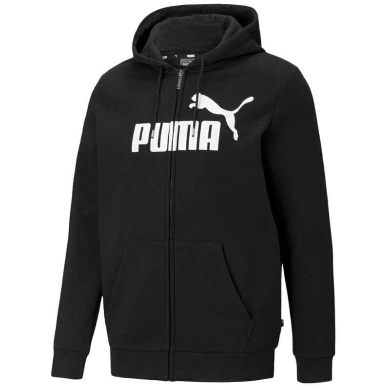 Meeste spordi dressipluus Puma Essentials Big Logo Full-Zip Hoodie M 586698-01, must цена и информация | Meeste spordiriided | kaup24.ee