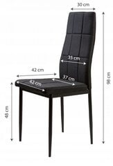 4 tooli komplekt ModernHome, must цена и информация | Стулья для кухни и столовой | kaup24.ee