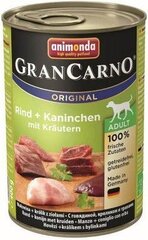 Gran Carno Adult küülikuliha ja maitsetaimedega konserv koertele, 400 g hind ja info | Konservid koertele | kaup24.ee