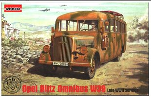 Склеиваемая модель Roden 726 Opel Blitz Omnibus W39 конца Второй мировой войны 1/72 цена и информация | Склеиваемые модели | kaup24.ee