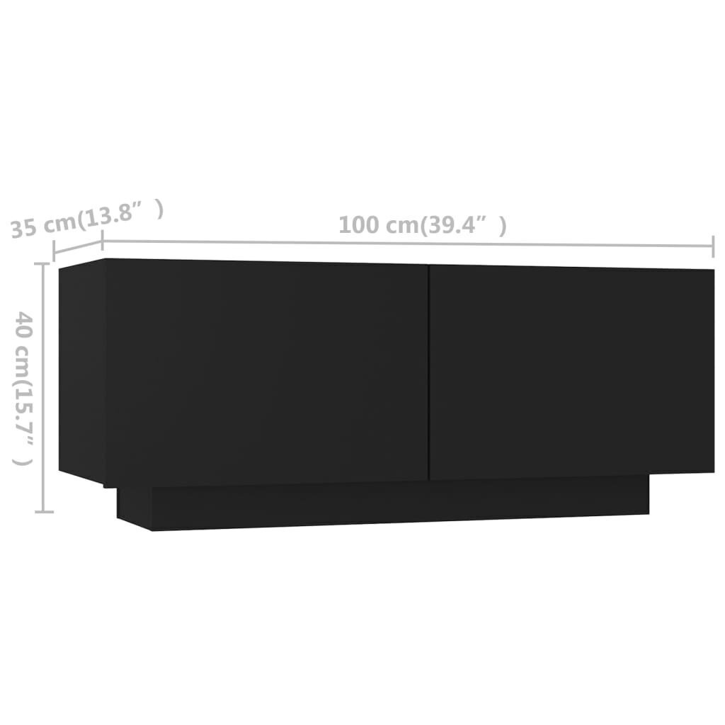 vidaXL telerialus LED-tuledega, must, 180 x 35 x 40 cm hind ja info | TV alused | kaup24.ee