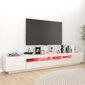vidaXL telerialus LED-tuledega, kõrgläikega valge, 260 x 35 x 40 cm hind ja info | TV alused | kaup24.ee
