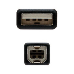 Нано кабель 10.01.0102-БК, USB 2.0 A/USB B, 1 м цена и информация | Кабели и провода | kaup24.ee