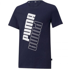 Laste T-särk Puma Power Logo Tee Jr 589302 06, sinine цена и информация | Рубашки для мальчиков | kaup24.ee