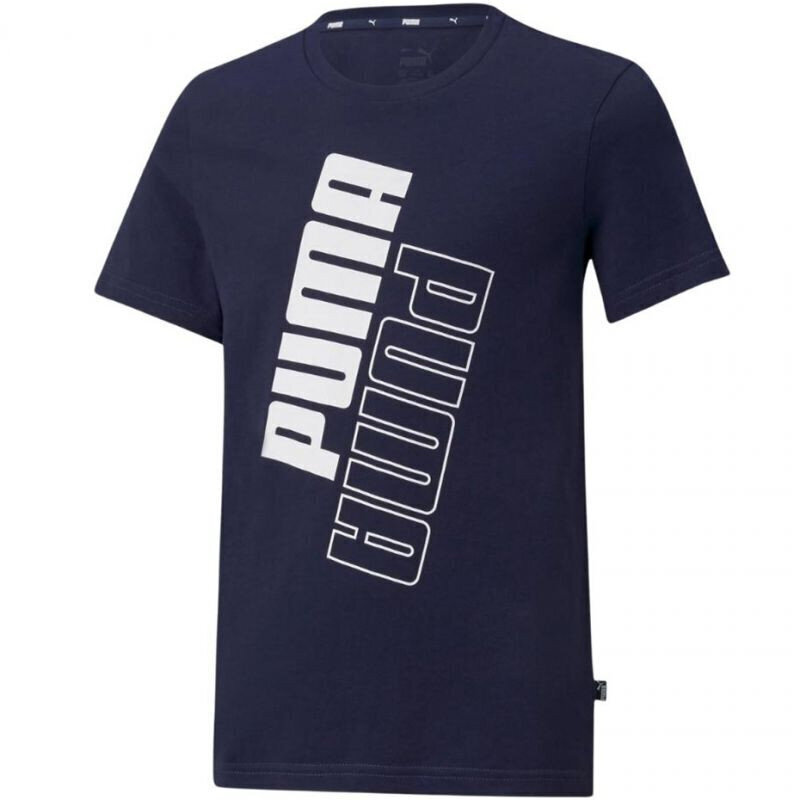 Laste T-särk Puma Power Logo Tee Jr 589302 06, sinine цена и информация | Poiste särgid | kaup24.ee