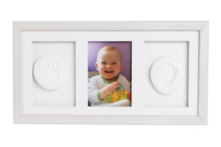 Kolmekordse raamiga komplekt Baby HandPrint, valge hind ja info | Imikute käe- ja jalajäljendid | kaup24.ee