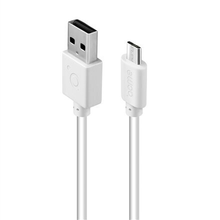Acme CB1012W Micro USB, USB A, 2 m, Whit hind ja info | Mobiiltelefonide kaablid | kaup24.ee