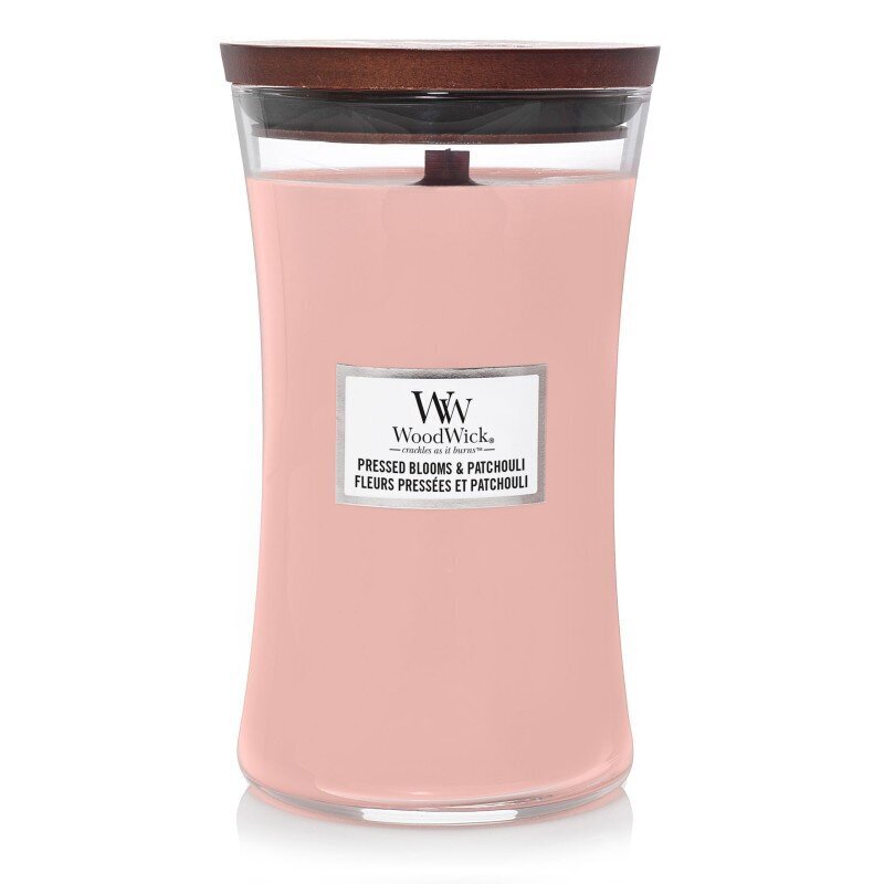 WoodWick lõhnaküünal Pressed Blooms & Patchouli, 609,5 g hind ja info | Küünlad, küünlajalad | kaup24.ee