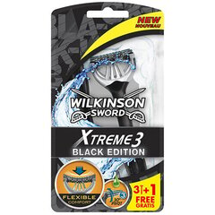 Wilkinson Sword Ühekordne pardel Wilkinson Xtreme3 ​​Black 4 tk hind ja info | Raseerimisvahendid | kaup24.ee