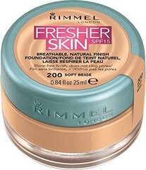 Jumestuskreem Rimmel London Fresher Skin SPF15 25 ml, 200 Soft Beige цена и информация | Пудры, базы под макияж | kaup24.ee