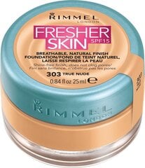 Jumestuskreem Rimmel London Fresher Skin SPF15 25 ml, 303 True Nude hind ja info | Jumestuskreemid, puudrid | kaup24.ee