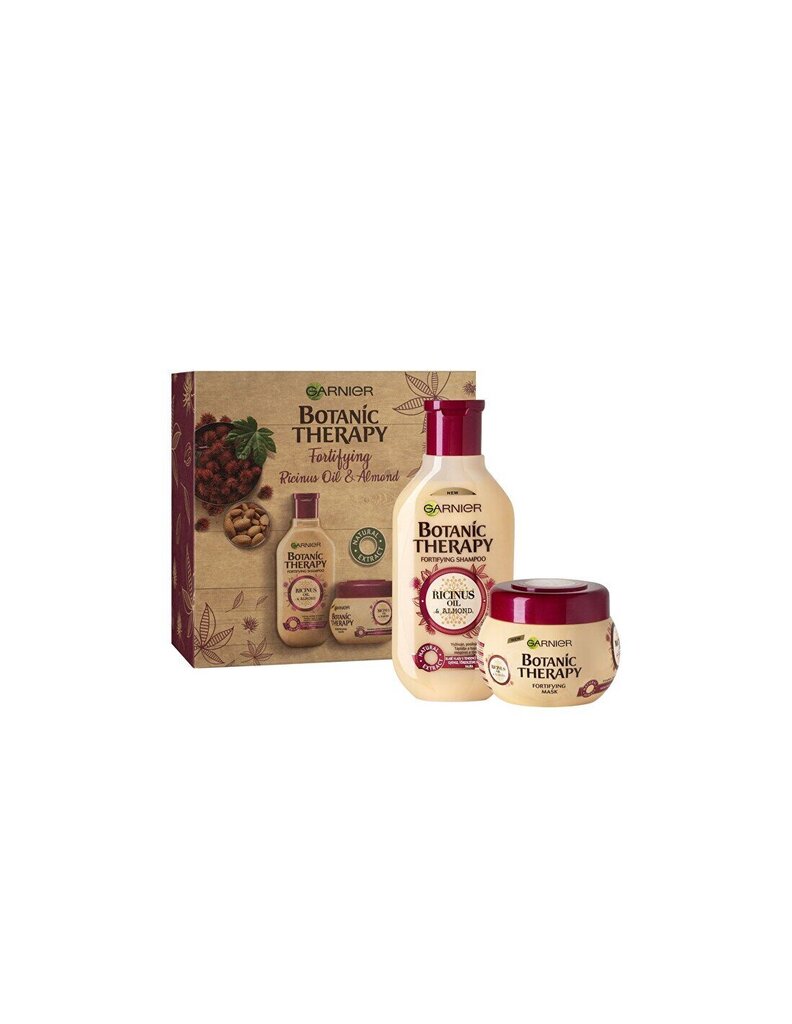 Garnier Kosmeetiline komplekt nõrkadele ja rabedatele juustele kastoor- ja mandliõliga Botanic Therapy цена и информация | Šampoonid | kaup24.ee