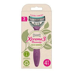Wilkinson Sword Ühekordne raseerija naistele Xtreme3 ​​Beauty Eco Green 4 tk hind ja info | Raseerimisvahendid | kaup24.ee