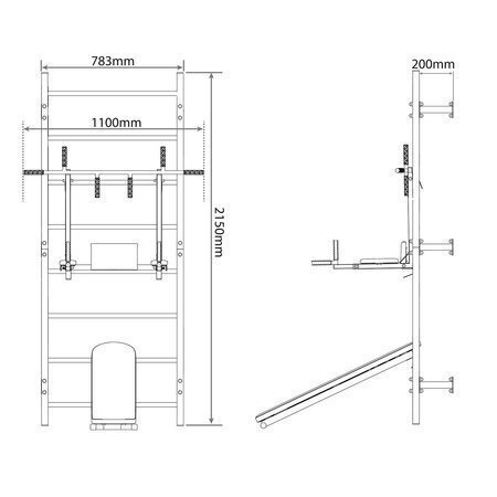 Spordikompleks pingiga KSSL0100 (Rootsi sein) цена и информация | Varbseinad | kaup24.ee