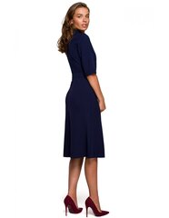 Платье с воротником и молнией спереди S231 - темно-синее цена и информация | Платья | kaup24.ee