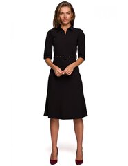 Платье с воротником и молнией спереди S231, черное цена и информация | Платье | kaup24.ee