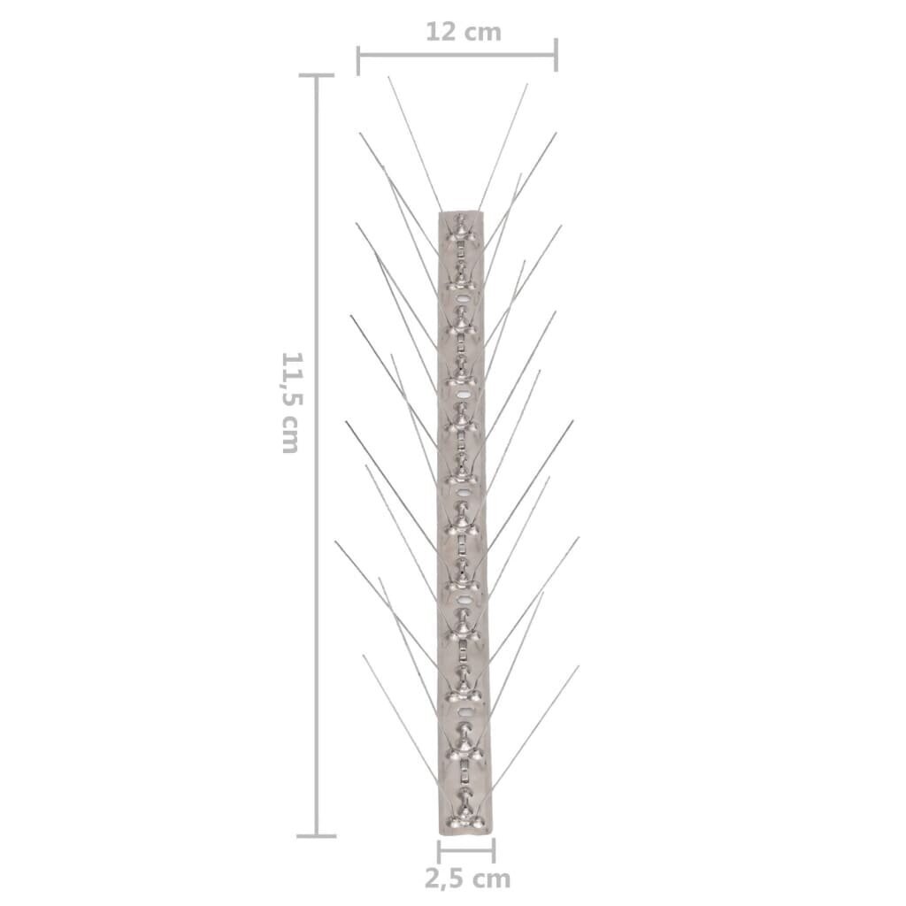 vidaXL 4-realised roostevabast terasest linnupiigid, 20 tk, 10 m hind ja info | Närilised, mutid | kaup24.ee