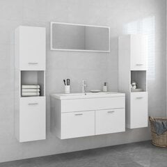 vidaXL vannitoamööblikomplekt, kõrgläikega valge, puitlaastplaat цена и информация | Комплекты в ванную | kaup24.ee