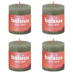 Bolsius sammasküünlad Shine 6 tk 80 x 68 mm oliiviroheline цена и информация | Свечи, подсвечники | kaup24.ee