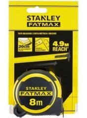 Рулетка BANDMASS FatMax BladeArmor STANLEY 8 м/32 мм FMHT33102-0 цена и информация | Механические инструменты | kaup24.ee