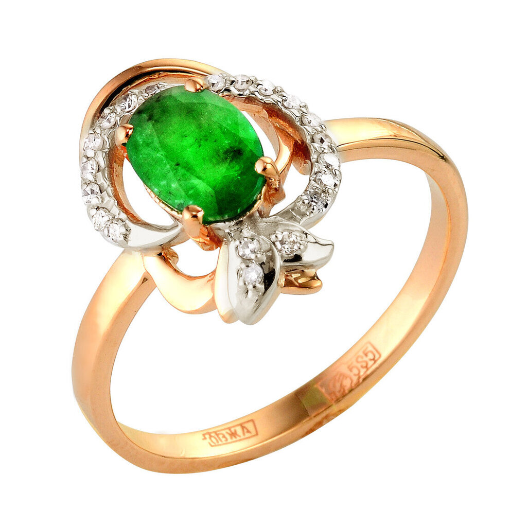 Kuldsõrmus teemandi ja smaragd 09SC5000637 09SC5000637 hind ja info | Sõrmused | kaup24.ee